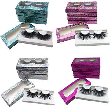 Mikiwi 20 Pack 25mm False Eyelashes, Real Mink, Handmade Full Strip, Cruelty Free, Dramatic 3D Lashe...
