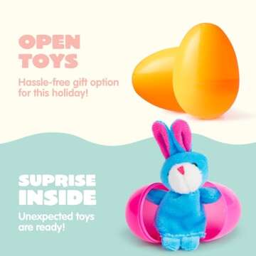 JOYIN 24 Pcs Easter Eggs Filled with Finger Puppets, Prefilled Egg with Cartoon Animal Puppets for Kids Easter Hunt, Basket Stuffers Fillers, Party Favors and Classroom Prize Supplies