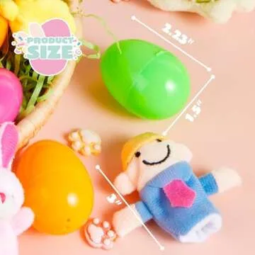 JOYIN 24 Pcs Easter Eggs Filled with Finger Puppets, Prefilled Egg with Cartoon Animal Puppets for Kids Easter Hunt, Basket Stuffers Fillers, Party Favors and Classroom Prize Supplies