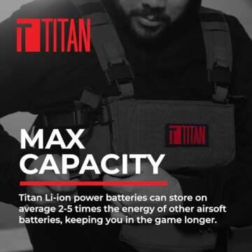 Titan Lithium-Ion Airsoft Battery | 11.1v Battery, 3000mAh 11.1v Stick Tamiya Plug | Maximum Capacit...