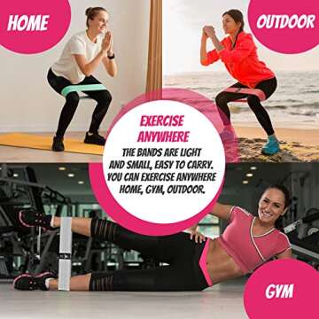 Upgraded Fabric Resistance Bands Women | Non-Slip Fitness Bands for Women | Premium Carry Bag + 1-3 Level Exercise Booty Bands Set for Legs and Butt