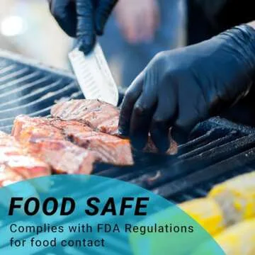 ASAP Black Nitrile Gloves - Medical & Food Safe Disposable Gloves