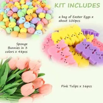 Lettry Easter Decorations: Tulips, Bunnies & Egg Set