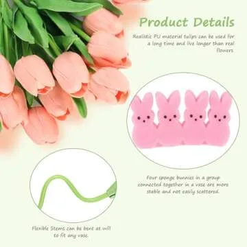 Lettry Easter Decorations: Tulips, Bunnies & Egg Set