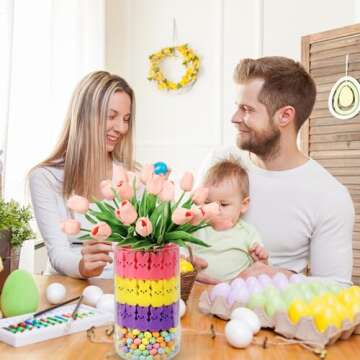 Lettry Easter Decorations: Tulips, Bunnies & Egg Set