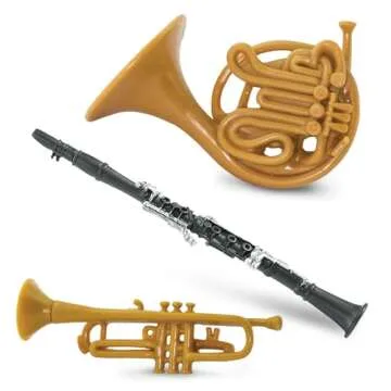Safari Ltd Musical Instruments TOOB - Figurines: Trombone, Flute, Saxophone, Guitar, Violin, Horn, Trumpet, Clarinet - Educational Toys for Boys, Girls & Kids Ages 3+
