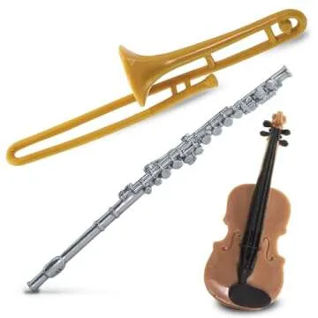 Safari Ltd Musical Instruments TOOB - Figurines: Trombone, Flute, Saxophone, Guitar, Violin, Horn, Trumpet, Clarinet - Educational Toys for Boys, Girls & Kids Ages 3+