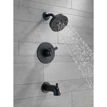 Delta Faucet Trinsic 17 Series Dual-Function Tub and Shower Trim Kit, Shower Faucet, Single-Spray H2...