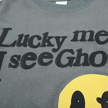 DONCARE Lucky Me I See Ghosts Hoodie Fashion Street Rapper Men's Sweatstort(Green/M)