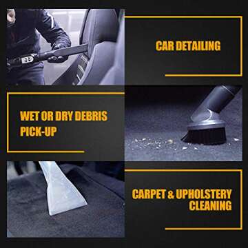 Vacmaster Wet Dry Shampoo Vacuum Cleaner 3 in 1 Portable Carpet Cleaner 8 Gallon 5.5 Peak HP Power Suction