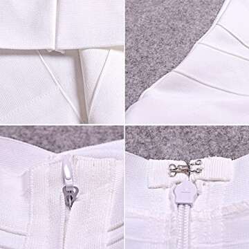 HLBandage Midi-Calf Solid Color Spaghetti Strap Rayon Bandage Dress (M,White)