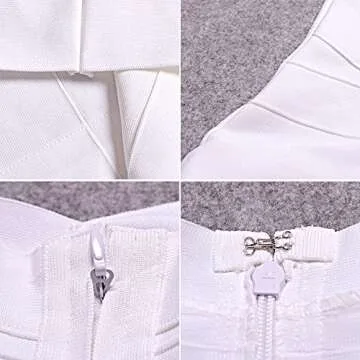 HLBandage Midi-Calf Solid Color Spaghetti Strap Rayon Bandage Dress (M,White)