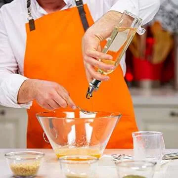 BAKHUK 4 Pack 17oz Olive Oil Dispenser Bottles, 500ml Clear Glass Vinegar Cruet with Pourers and Funnel for Kitchen