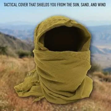 Rothco Solid Color Shemagh Tactical Desert Keffiyeh Scarf – Versatile Head and Neck Wrap – Great for Camping, Hiking, and Other Outdoor Activities – Coyote Brown