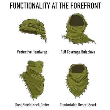 Rothco Solid Color Shemagh Tactical Desert Keffiyeh Scarf – Versatile Head and Neck Wrap – Great for Camping, Hiking, and Other Outdoor Activities – Coyote Brown