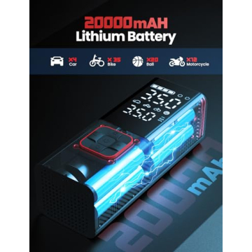 Portable Tire Inflator with 20000mAh Battery and Speed