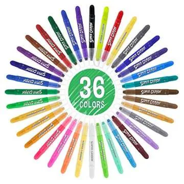 U.S. Art Supply Jumbo Twistable Crayons for Toddlers Kids - Silky, Washable Gel Set of 36 Colors - N...