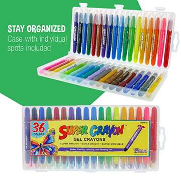 U.S. Art Supply Jumbo Twistable Crayons for Toddlers Kids - Silky, Washable Gel Set of 36 Colors - Non Toxic Twist Up Easy Glide - Bright, Bendable, Blendable, Adult Coloring Books, Art Crafts