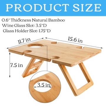 YOUEON Portable Wine Picnic Table for Outdoor Fun