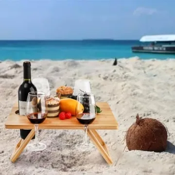 YOUEON Portable Wine Picnic Table for Outdoor Fun