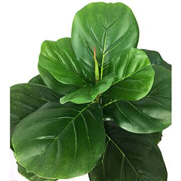 BESAMENATURE Artificial Mini Fiddle Leaf Fig Tree, Potted Artificial Tree for Home Decor, 22'' Tall, Green