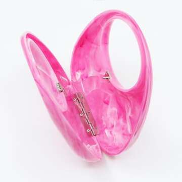 Clutch Purses for Women, Hot Pink Evening Bag, Marble Veining Acrylic Tote Bag, Small Tote Bag, Handbags for Wedding, Prom, Parties, Travel