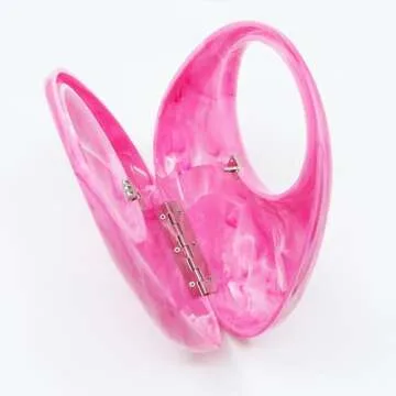 Clutch Purses for Women, Hot Pink Evening Bag, Marble Veining Acrylic Tote Bag, Small Tote Bag, Handbags for Wedding, Prom, Parties, Travel