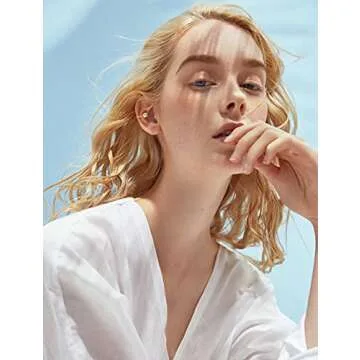 Cubic Zirconia Ear Cuffs Hypoallergenic Non-Piercing Earrings