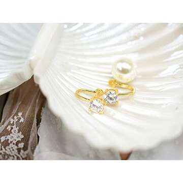Cubic Zirconia Ear Cuffs Hypoallergenic Non-Piercing Earrings