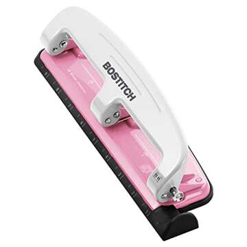 PaperPro inCOURAGE 12 Reduced Effort 3-Hole Punch, 12 Sheets, Pink (2188)
