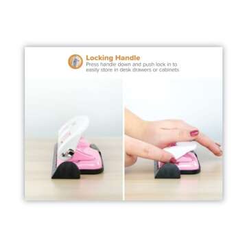 PaperPro inCOURAGE 12 Reduced Effort 3-Hole Punch, 12 Sheets, Pink (2188)