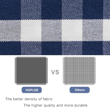 HOPLEE Christmas Pillow Covers 18x18 Nautical Blue and White Pillow Covers with Buffalo Plaid, Solid Navy Blue, Striped and Gingham Plaid Design 18x18 inch, 4 Pack