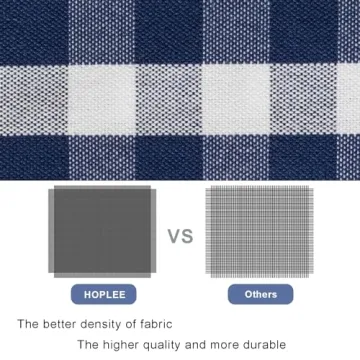 HOPLEE Christmas Pillow Covers 18x18 Nautical Blue and White Pillow Covers with Buffalo Plaid, Solid Navy Blue, Striped and Gingham Plaid Design 18x18 inch, 4 Pack