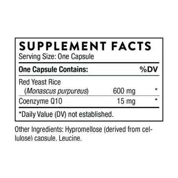 THORNE Red Yeast Rice + CoQ10 - Natural Support for Healthy Cholesterol and Cardiovascular Health - ...