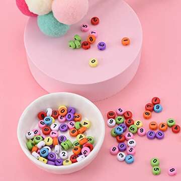 700 Colorful Acrylic Number Beads for DIY Crafts