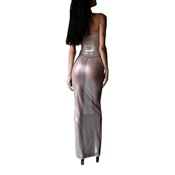 Stunning Linjianvhai See Through Glitter Dress for Summer Style