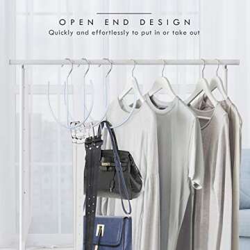 DOIOWN Belt Hangers Tie,Scarf,Shoes Non Slip Organizer Hangers Hook Rack (3 Pack - Grey)