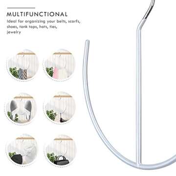 DOIOWN Belt Hangers Tie,Scarf,Shoes Non Slip Organizer Hangers Hook Rack (3 Pack - Grey)