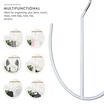 DOIOWN Belt Hangers Tie,Scarf,Shoes Non Slip Organizer Hangers Hook Rack (3 Pack - Grey)