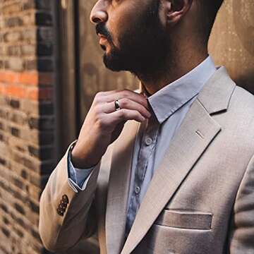 EAMTI 6mm Sterling Silver Wedding Band for Men