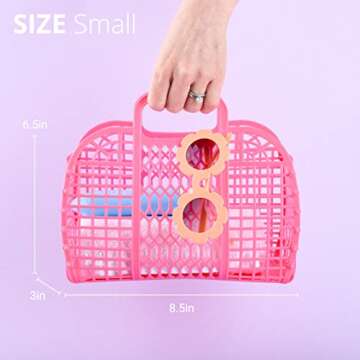 BABANA Jelly Beach Bags - Reusable Gift Basket - Girls, Toddler, Kids Retro Purse - Halloween, Brida...