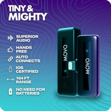 Movo Wireless Mini iPhone Microphone for Vlogging and Podcasting
