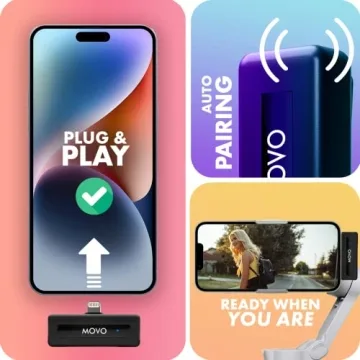 Movo Wireless Mini iPhone Microphone for Vlogging and Podcasting