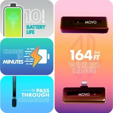 Movo Wireless Mini iPhone Microphone for Vlogging and Podcasting