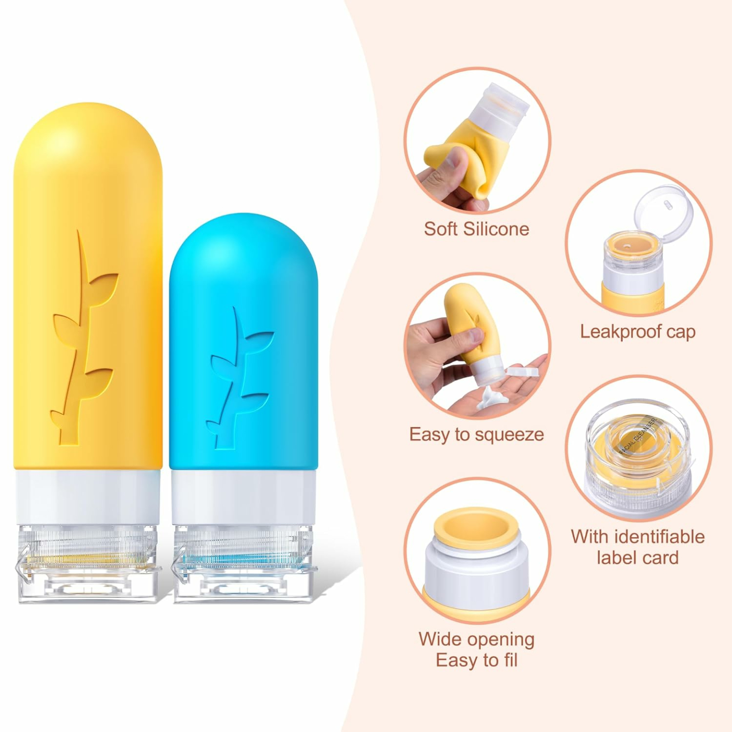 Travel Bottles Set - 16 Pcs Refillable & Leakproof