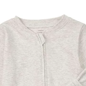 Aablexema Baby Footie Pajamas with Mittens - 3Pcs Infant Footed Sleeper Cotton Sleepwear Outfits(0-3m, White/Grey/Dot)