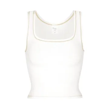 Danysu Cotton Rib Tank with Built-in Bra for Women
