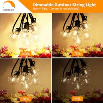 Svater Outdoor String Lights 200 FT, Patio Lights with 104 Shatterproof LED Bulbs, Commercial Grade Waterproof Plastic Hanging Lights for Bistro Backyard Cafe Market, Warm White 2700K (2 X 100 FT)