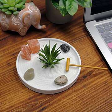 Nature's Mark Mini Zen Garden for Desk - Complete Kit