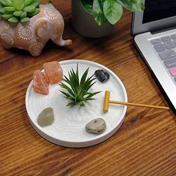 Nature's Mark Mini Zen Garden for Desk - Complete Kit